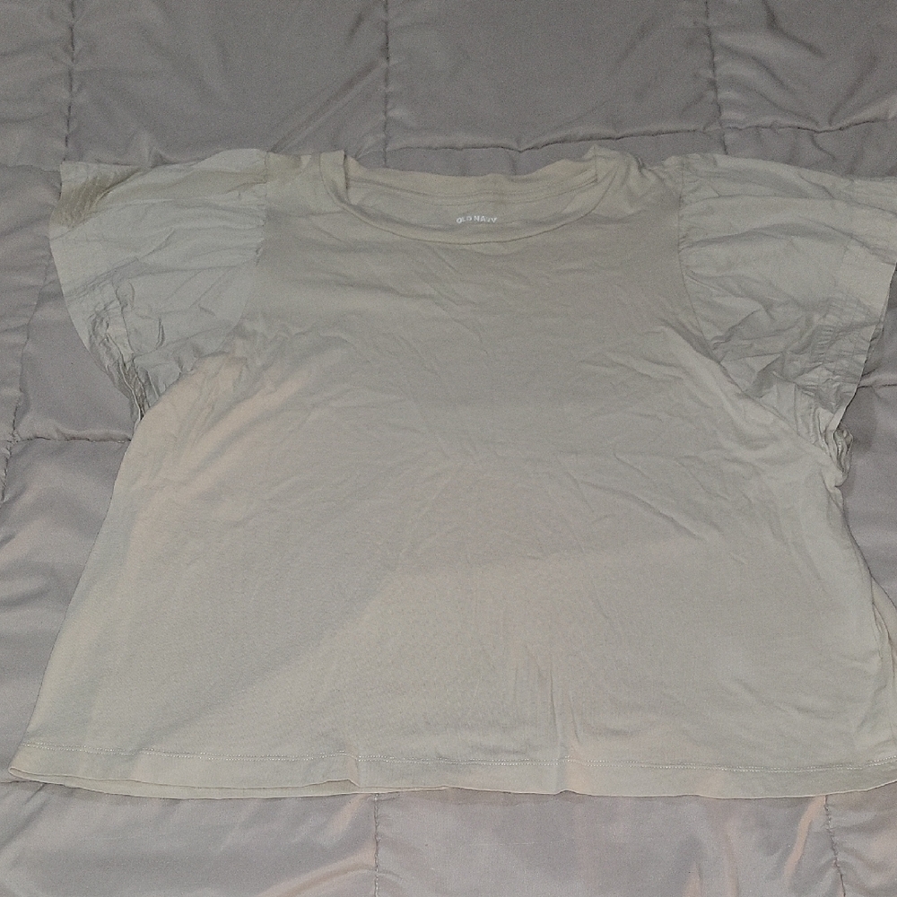 Old Navy Women's Light Beige Short Sleeve Top